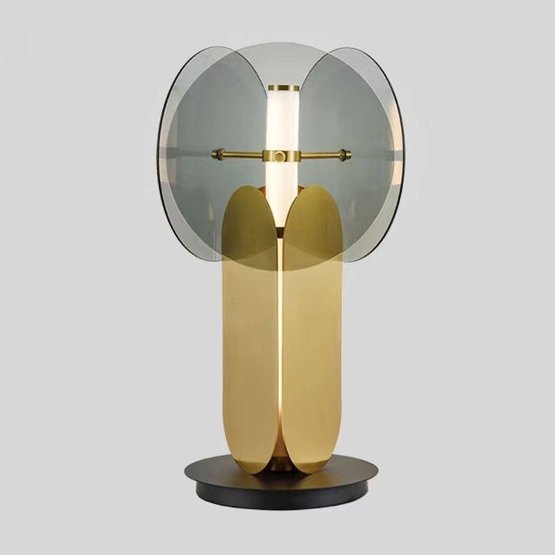 Lampe de table LED en fer et verre d&