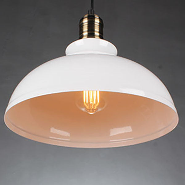 Lustre Suspendu à 1 Lumière avec Abat-jour Rond en Fer de Style Industriel 