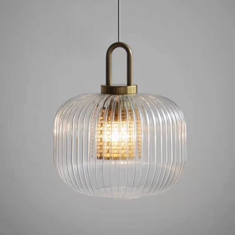 Industrial Vintage Oval Glass 1-Light Pendant Light