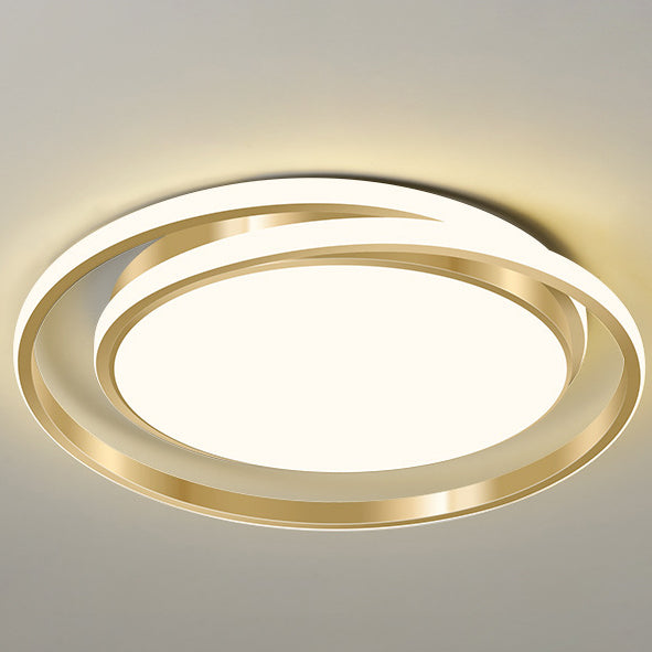 Plafonnier LED à montage encastré, lumière moderne et de luxe, cercle doré 