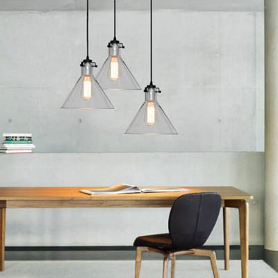 Nordic Industrial Creative Glass Conical Design 1-Light Pendant Light