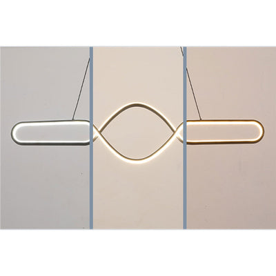 Modern Simple Line Staggered Spiral Design LED Chandelier