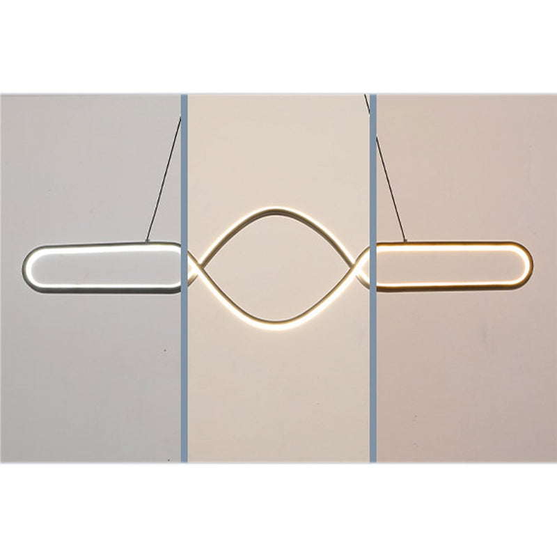 Modern Simple Line Staggered Spiral Design LED Chandelier