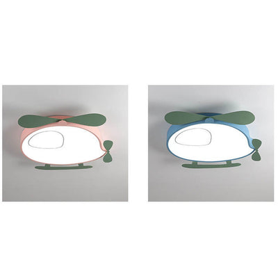 Cartoon Creative Colorful Aircraft LED Eye Protection Kids Flush Mount Ceiling Light