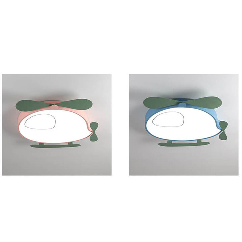 Cartoon Creative Colorful Aircraft LED Eye Protection Kids Flush Mount Ceiling Light