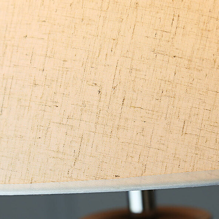 Lampe sur pied moderne et simple en tissu de lin à 1 lumière en forme de dôme en fer 
