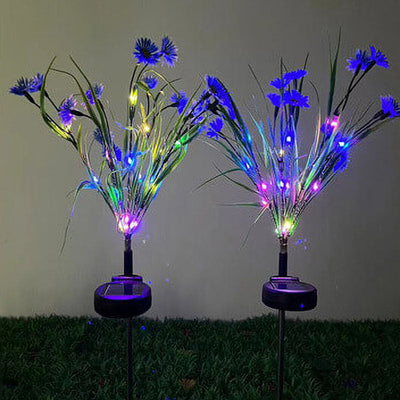 Solar Modern Color Flower Shaped LED Grounding Plug Outdoor Light