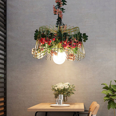 Industrial Creative Greenery Iron 1-Light Pendant Light