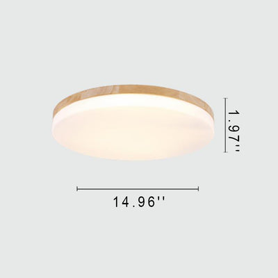 Modern Acrylic Shade Round Log LED Flush Mount Light