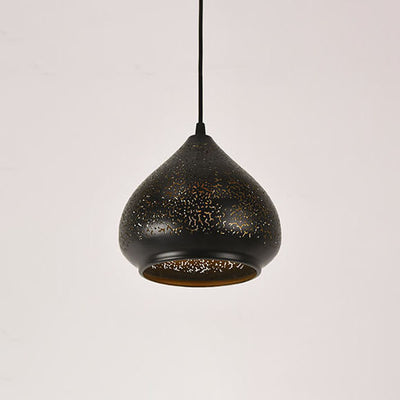 Vintage Etching Metal 1 Light Dome Pendant Light