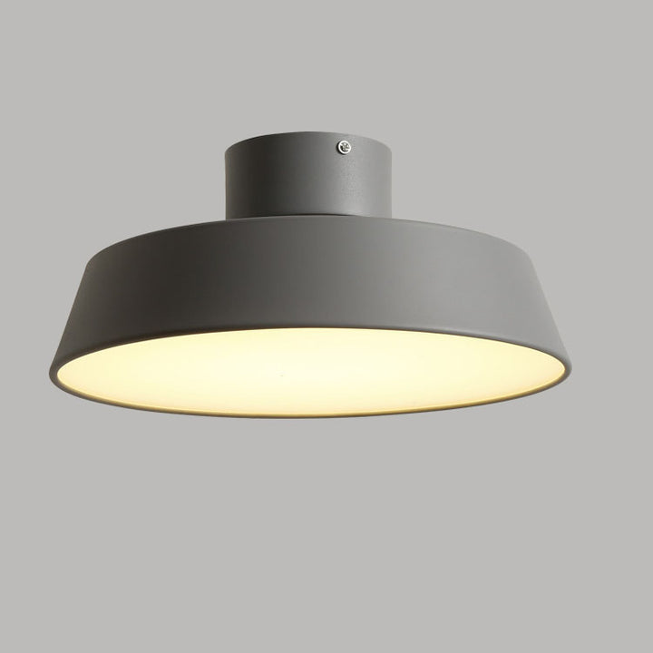 Contemporary Scandinavian Round Pot Iron LED Flush Mount Ceiling Light for Living Room