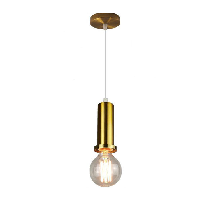 Modern Minimalist Gold Plated Metal Stalk 1-Light Pendant Light