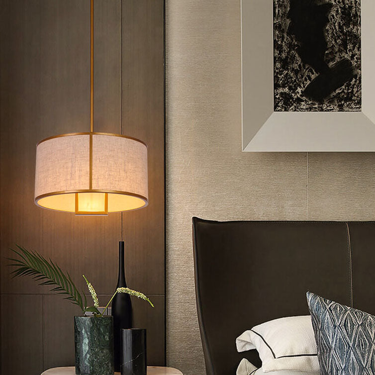 Modern Fabric 1-Light Drum Pendant Light