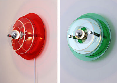 Moderne gebeizte runde Lichtschatten-Acryl-Wandleuchte mit 1 Licht 