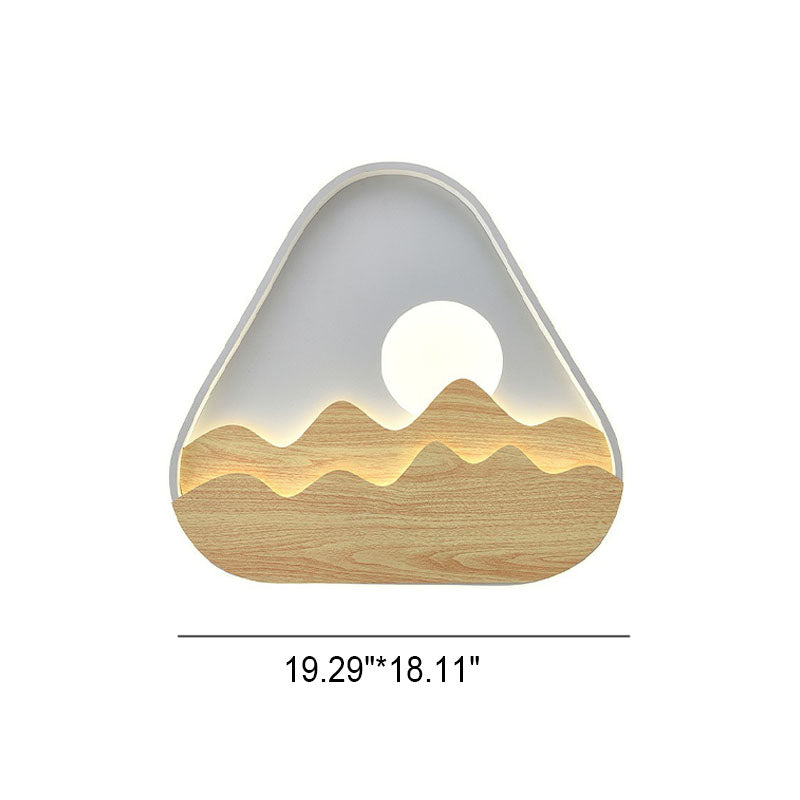 Iluminación de montaje empotrado LED de acrílico y madera en triángulo de paisaje minimalista moderno 