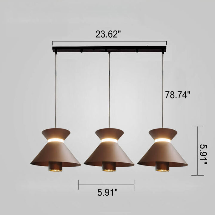 Moderne Minimalistische Einfarbige Aluminium LED Insel Licht Kronleuchter 