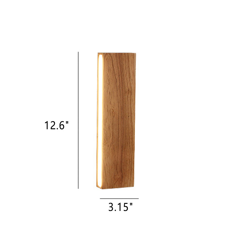 Simple Solid Wood Strip LED Wall Sconce Lamp