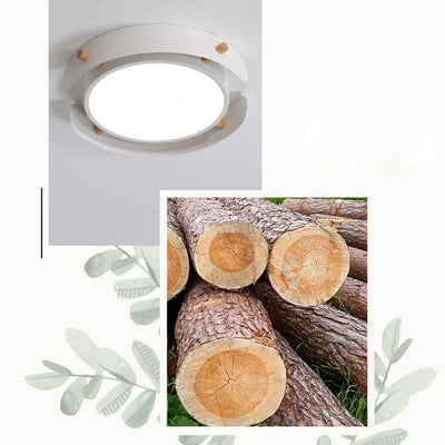 Nordic Simple Log Round LED Flush Mount Light