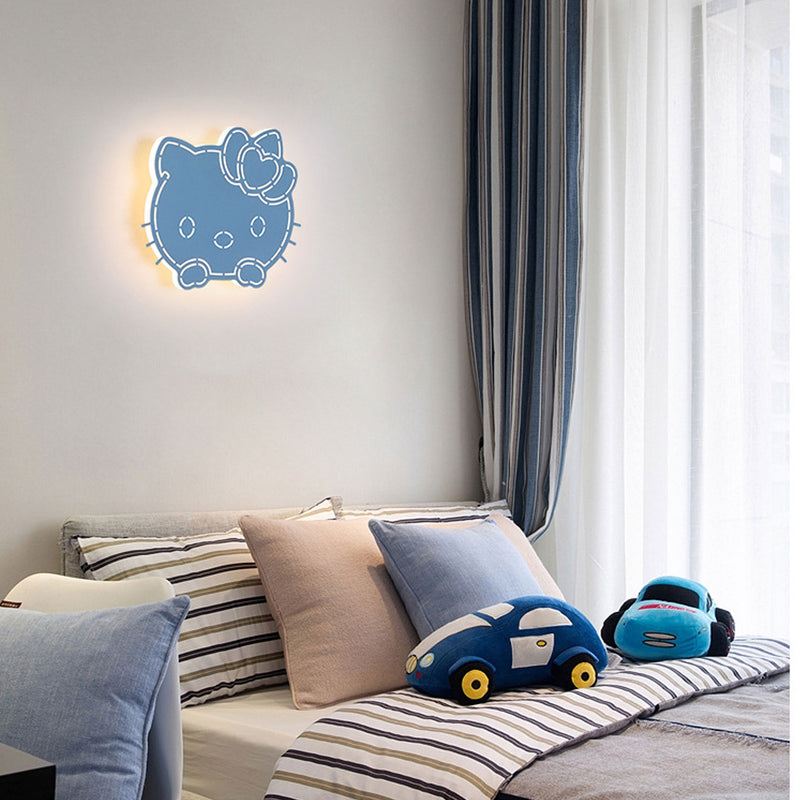 Cartoon Hello Kitty Eisen Acryl LED Kinder Wandleuchte Lampe
