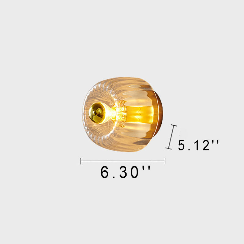 Moderne Glas-Sonnenform, Vollkupfer, 1-Licht-Unterputzleuchte mit doppeltem Verwendungszweck 