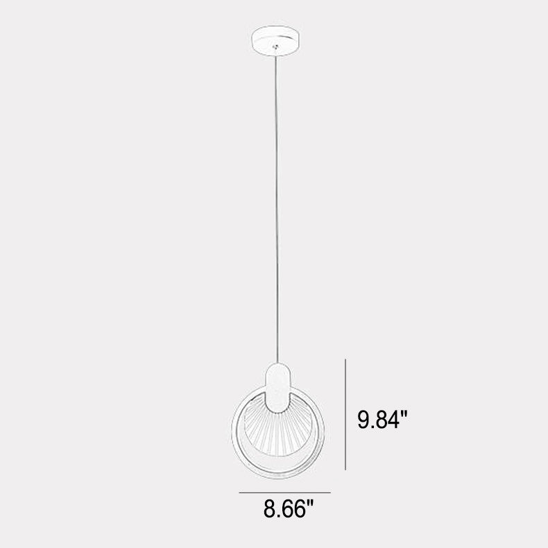 Nordic Simple Square/Round Scallop Pattern Design LED Pendant Light