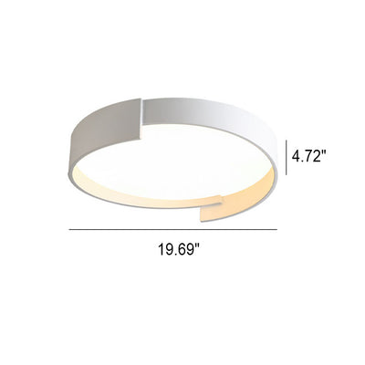 Nordic Simplicity Round Geometric Edge LED Flush Mount Ceiling Light