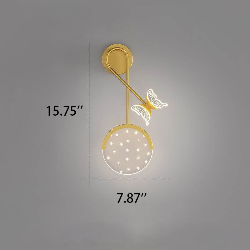 Lámpara de Aplique de Pared LED con Diseño de Mariposa Estrella Moderna Creativa de Acrílico 