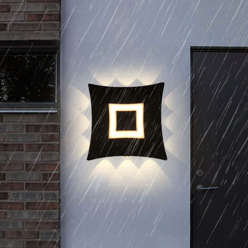 Moderne kreative quadratische leuchtende LED-Gartenwandleuchte im Freien
