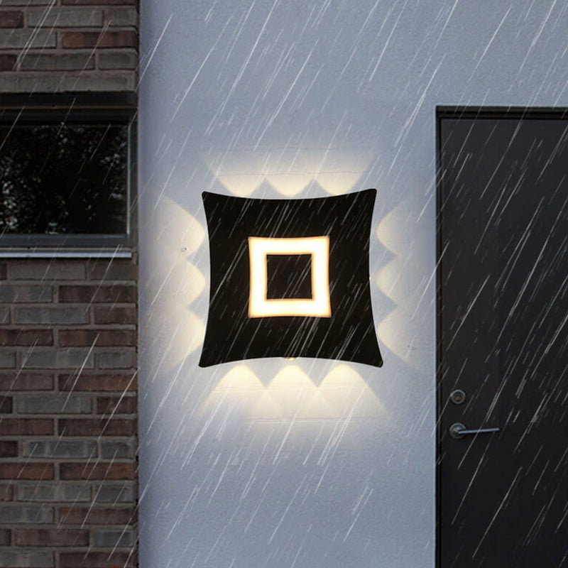 Lampe murale LED extérieure lumineuse carrée moderne et créative pour jardin 