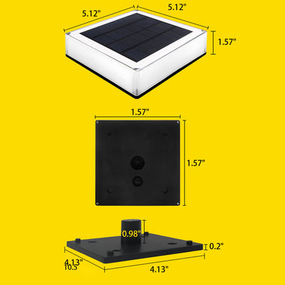 Modern Solar RGB Square Post Head Light Outdoor Garden Landscape Light