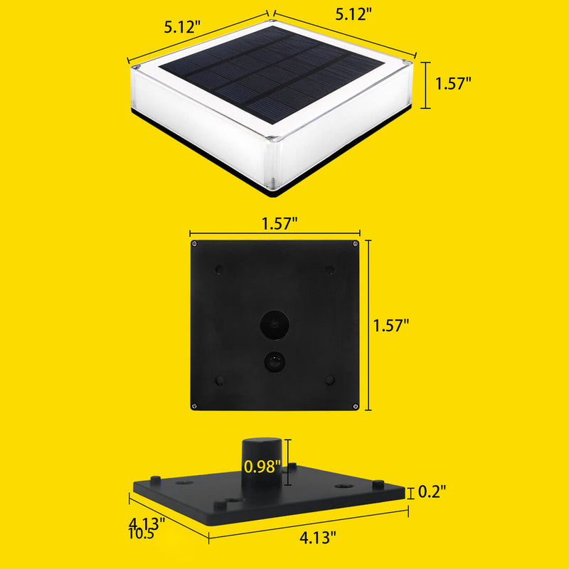 Modern Solar RGB Square Post Head Light Outdoor Garden Landscape Light