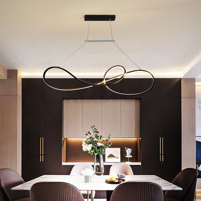 Modern Light Luxury Ring Curve LED Island Light Kronleuchter