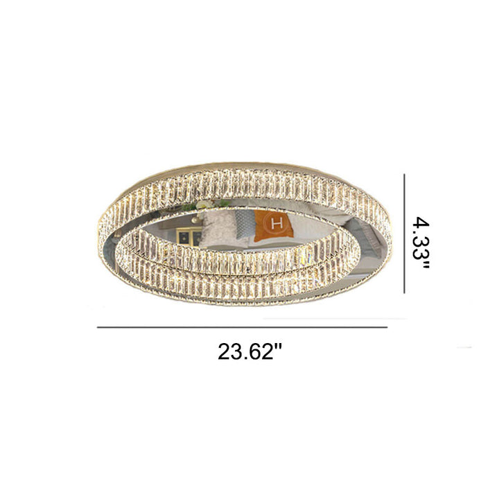 Éclairage de plafond LED en cristal moderne rond à montage affleurant 