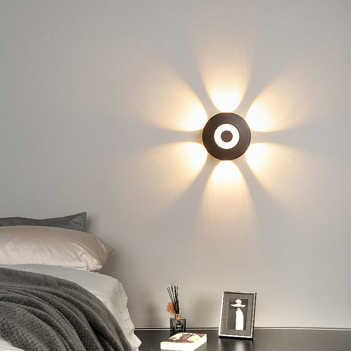 Applique murale LED ronde en aluminium industrielle, rangée de fleurs créative, effet d&