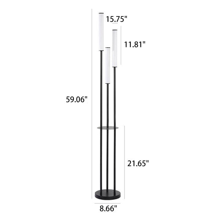 Modern Minimalist Creative Long Bar Design 3-Light LED Standing Floor Lamp