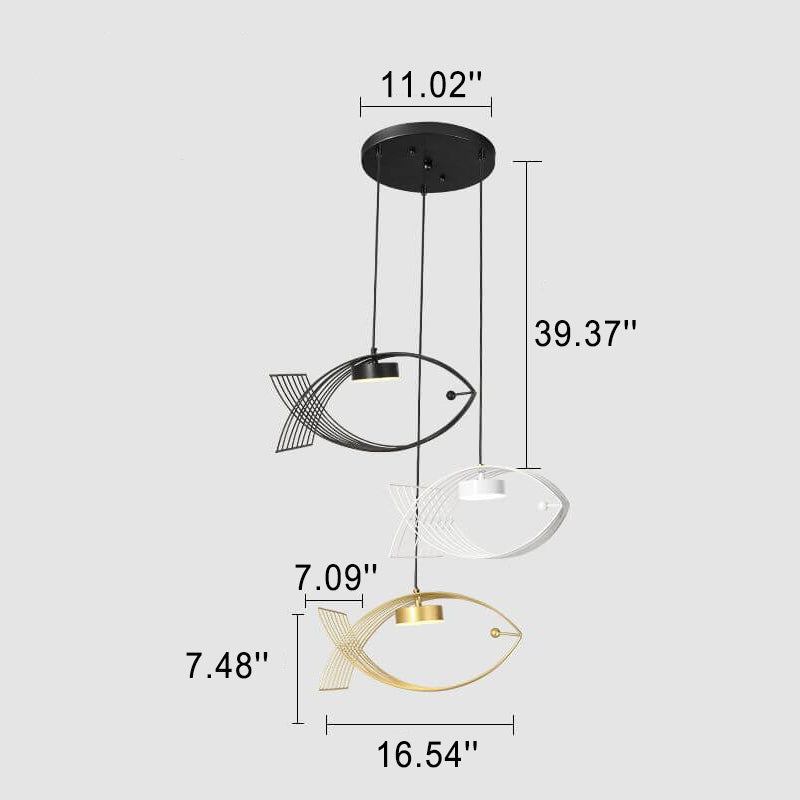 Moderner Acryl Fisch Kreatives Design LED Kronleuchter 