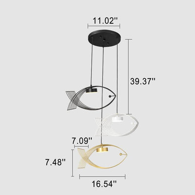 Modern Acrylic Fish Creative Design LED Chandelier