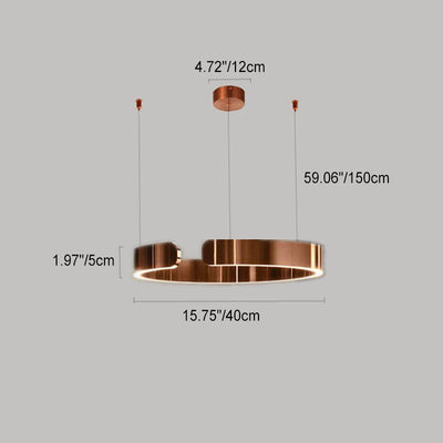 Modern Minimalist Round Stainless Steel LED Pendant Light