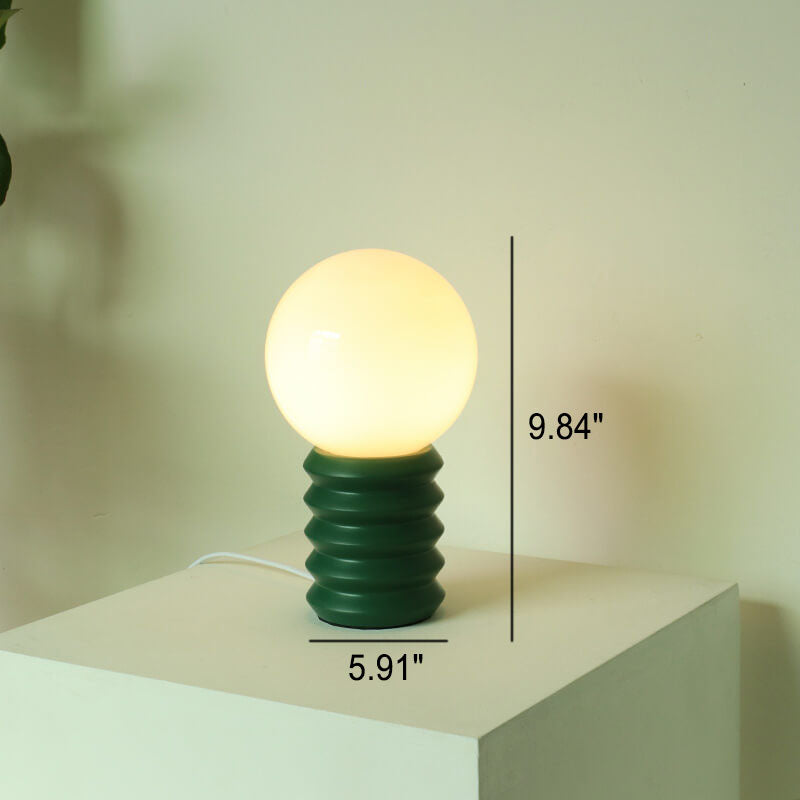 Lámpara de mesa vintage de vidrio sólido naranja de 1 luz 