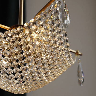 Modern Luxury Crystal Netting 4-Light Art Chandelier