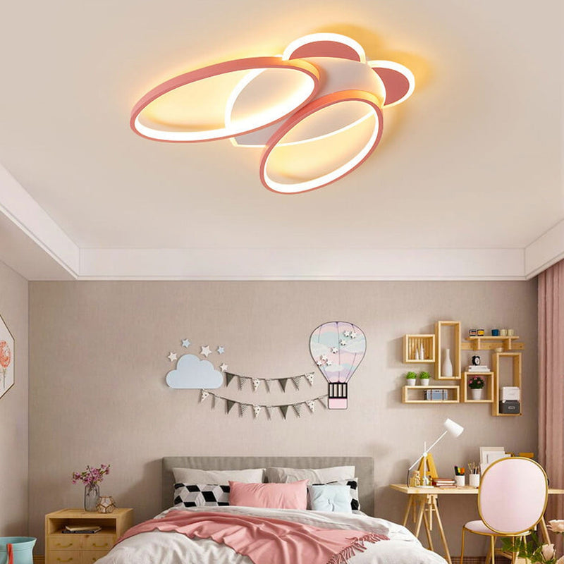 Childlike Simple Cartoon Cicada Design LED Flush Mount Light