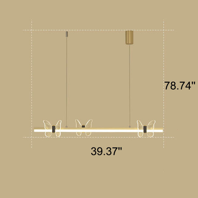 Modern Acrylic Butterfly Light Bar LED Pendant Light