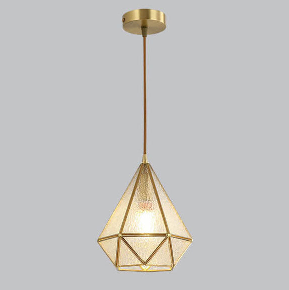 Moderne bunte Wasser-Korn-Glas 1-Licht Diamantförmige Pendelleuchte 