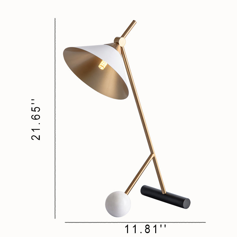 Industrial Metal Horn Shape Shade 1-Light Table Lamp