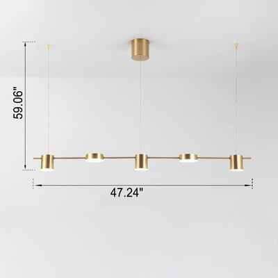 Moderner, minimalistischer LED-Kronleuchter mit rundem Strahler und Inselleuchte