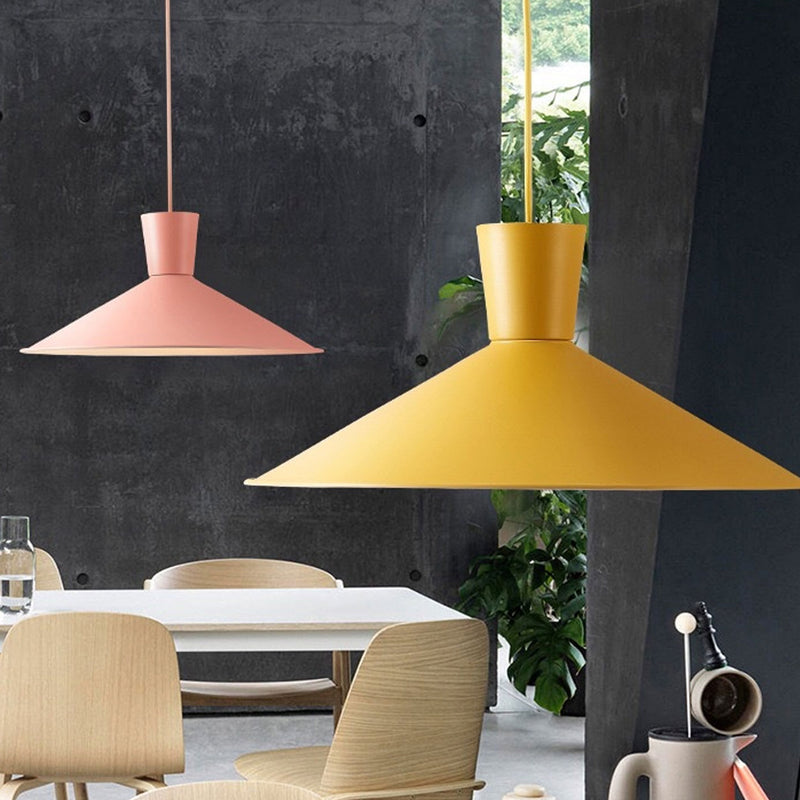 Nordic Macaron Color Solid Color Minimalist 1-Light Pendant Light