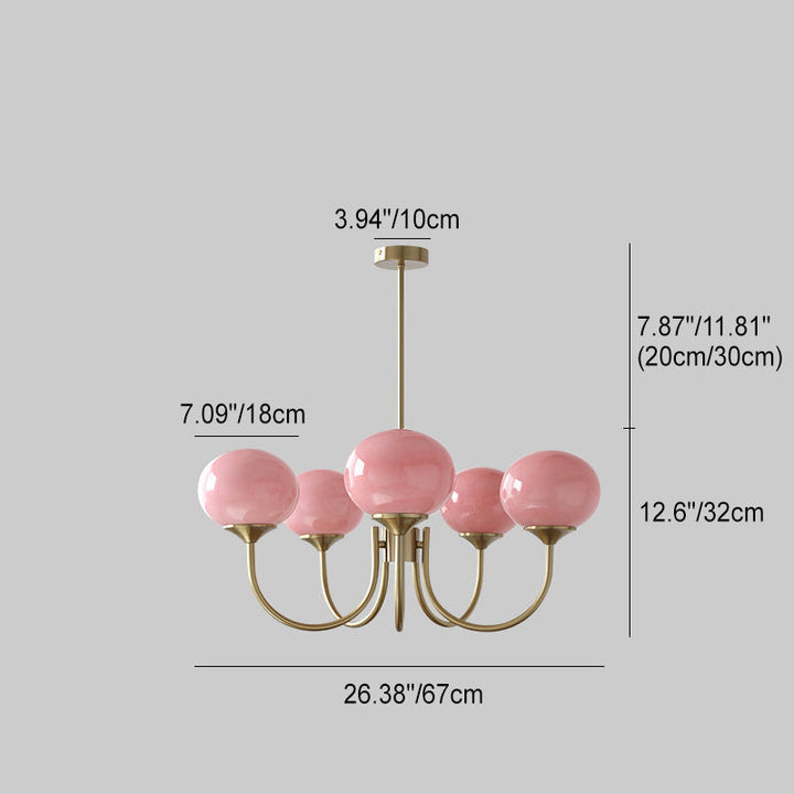 Moderne minimalistische ovale gebogene Stange Eisen Glas 3/5 Licht Kronleuchter für Wohnzimmer 