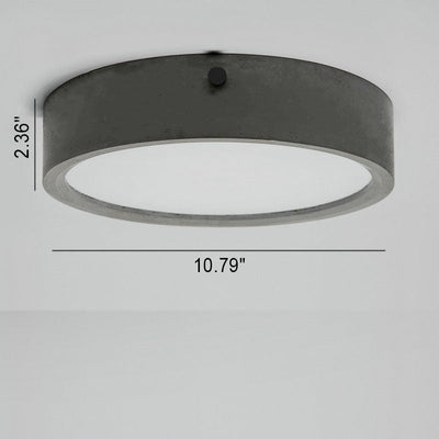 Industrial Simple Round Cement LED Flush Mount Ceiling Light