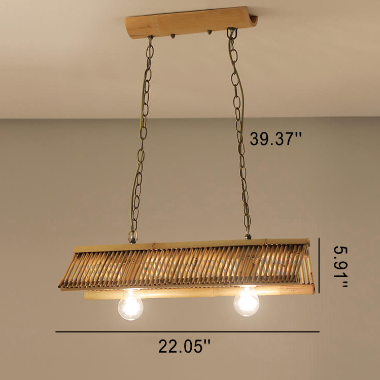 Moderner chinesischer antiker Bambus-Dach-Design 1/2/3-Licht-Kronleuchter 