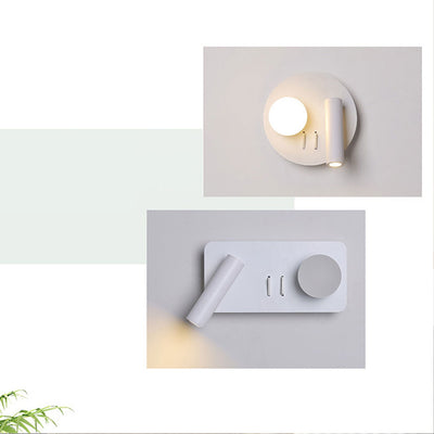 Nordic Minimalist Round/Square Acrylic Iron LED Reading Wall Sconce Lamp